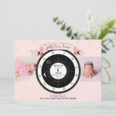 Invitation Annonce de naissance personnalisée Astrologie Rose (Debout devant)