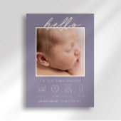 Invitation Annonce de naissance photo bébé moderne écriture m