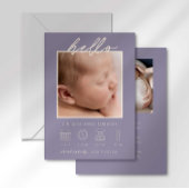 Invitation Annonce de naissance photo bébé moderne écriture m