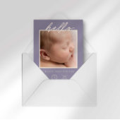 Invitation Annonce de naissance photo bébé moderne écriture m