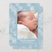 Invitation Annonce de naissance photo d'arrivée d'hiver (Devant / Derrière)