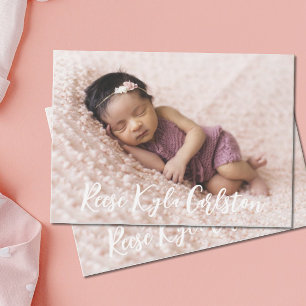 Invitation Annonce de naissance photo simple moderne