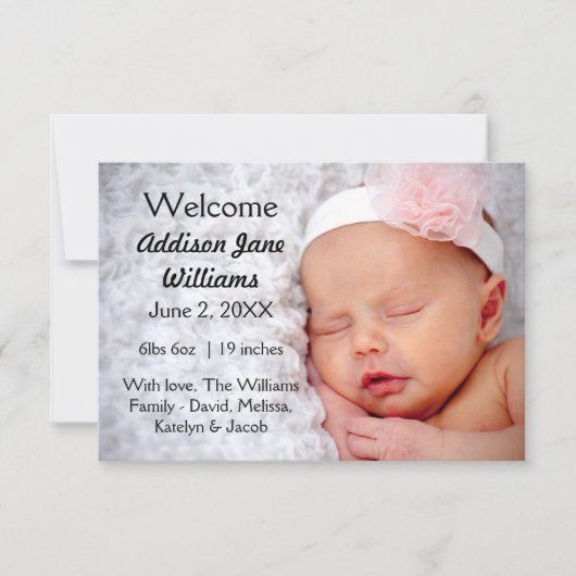Invitation Annonce de naissance simple chic 3x5 (Devant)