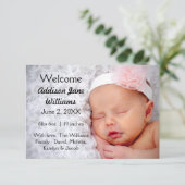 Invitation Annonce de naissance simple chic 3x5 (Debout devant)