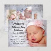 Invitation Annonce de naissance simple chic 3x5 (Devant / Derrière)