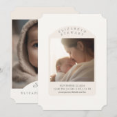 Invitation Annonce de naissance Simple Fall 2 Photo (Devant / Derrière)