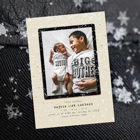 Invitation Annonce de naissance verticale | Baby Flurry