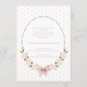 Invitation Annonce de naissance vintage avec hydrangeas roses (Dos)
