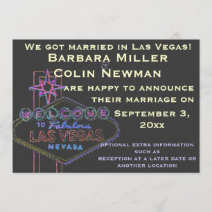 Invitation Annonce de notre Mariage à Las Vegas