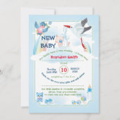 Invitation annonce de nouveau bébé, c'est un garçon (Devant)