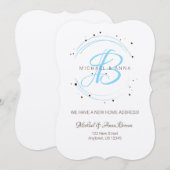 Invitation Annonce de Nouvelle Adresse Monogrammée (Devant / Derrière)