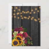 Invitation Annonce de nouvelle date de mariage tournesol et r (Dos)