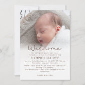 Invitation Annonce de photo de bébé hérisson mignon et doux (Devant)