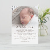 Invitation Annonce de photo de bébé hérisson mignon et doux (Debout devant)
