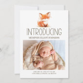 Invitation Annonce de photo de bébé Little Fox (Devant)