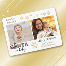 Annonce de photo de bébé Santa mignon à Noël