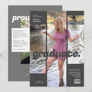 Invitation Annonce de photo de couverture de magazine élégant
