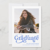 Invitation Annonce de photo de diplômé 2023 en typographie bl (Devant)