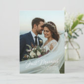 Invitation Annonce de photo de mariage de script tout juste m (Debout devant)