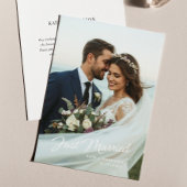 Invitation Annonce de photo de mariage de script tout juste m