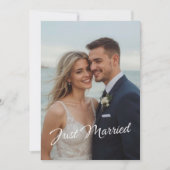 Invitation Annonce de photo de mariage élégante juste mariée (Devant)