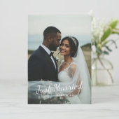 Invitation Annonce de photo de mariage moderne juste mariés (Debout devant)