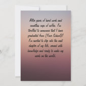 Invitation Annonce de photo de message personnel de remise de (Dos)