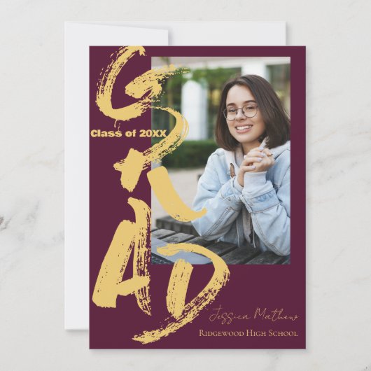 Invitation Annonce de photo de remise de diplôme de la promot (Devant)