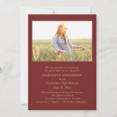 Invitation Annonce de photo de typographie de Maroon Gold (Dos)