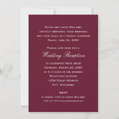 Invitation Annonce de réception de mariage photo calligraphié (Dos)