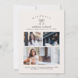 Invitation Annonce de remise de diplôme à ruban coquette