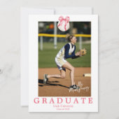 Invitation Annonce de remise de diplôme avec arc de baseball  (Devant)