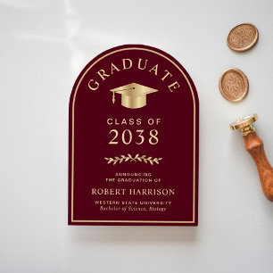 Invitation Annonce de remise de diplôme avec arche de photo é