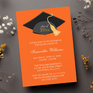 Invitation Annonce de remise de diplôme avec casquette et gla