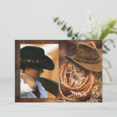 Invitation Annonce de remise de diplôme avec chapeau western  (Debout devant)