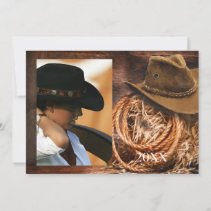 Invitation Annonce de remise de diplôme avec chapeau western