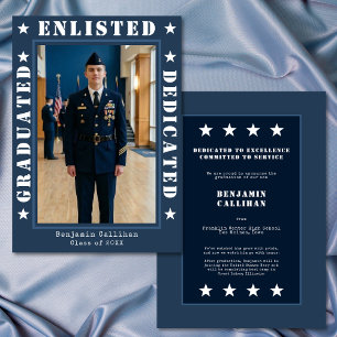 Invitation Annonce de remise de diplôme avec enrôlement milit