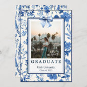 Invitation Annonce de remise de diplôme avec nœud papillon en (Devant / Derrière)