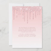 Invitation Annonce de remise de diplôme avec paillettes roses (Dos)