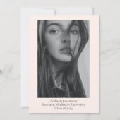 Invitation Annonce de remise de diplôme avec photo esthétique (Dos)