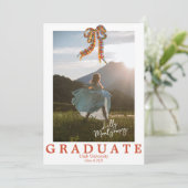 Invitation Annonce de remise de diplôme avec photo et nœud à (Debout devant)