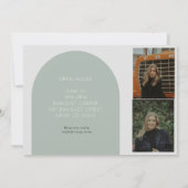 Invitation Annonce de remise de diplôme bohème à arche modern (Dos)