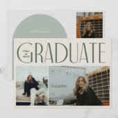 Invitation Annonce de remise de diplôme bohème à arche modern (Devant / Derrière)