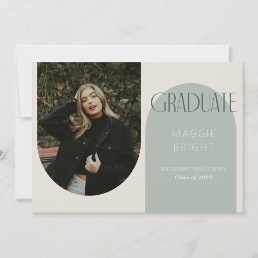 Invitation Annonce de remise de diplôme bohème moderne avec a (Devant)