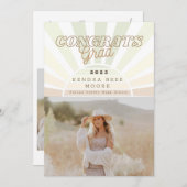 Invitation Annonce de remise de diplôme Boho Sunburst (Devant / Derrière)