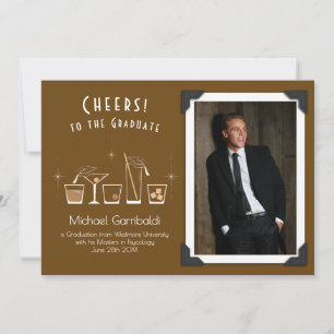 Invitation Annonce de remise de diplôme Casquette et Cocktail