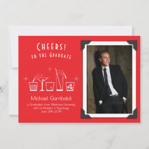 Invitation Annonce de remise de diplôme Casquette et Cocktail