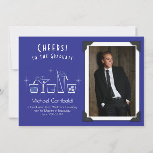 Invitation Annonce de remise de diplôme Casquette et Cocktail