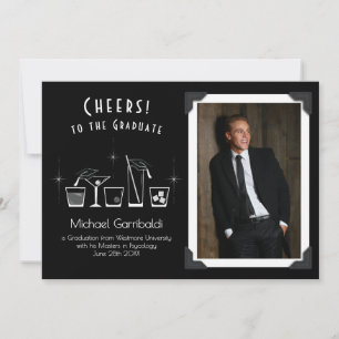 Invitation Annonce de remise de diplôme Casquette et Cocktail