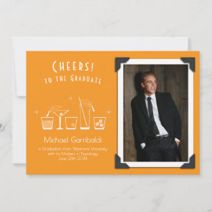 Invitation Annonce de remise de diplôme Casquette et Cocktail